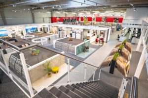 Fotografie der Ausstellungsfläche bei Leymann Baustoffe in Porta Westfalica